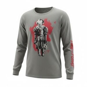 IT Chapter 2 Pennywise Long Sleeve Shirt‎ Mens 2XL Gray Time To Float